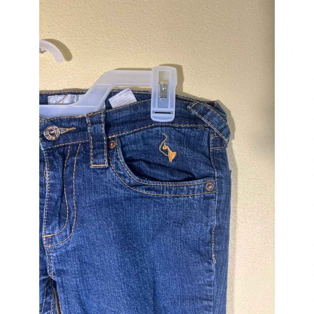 Baby Phat Womens Medium Wash Embroidered Cat Logo Slim Jeans Blue Size 9 Y2K